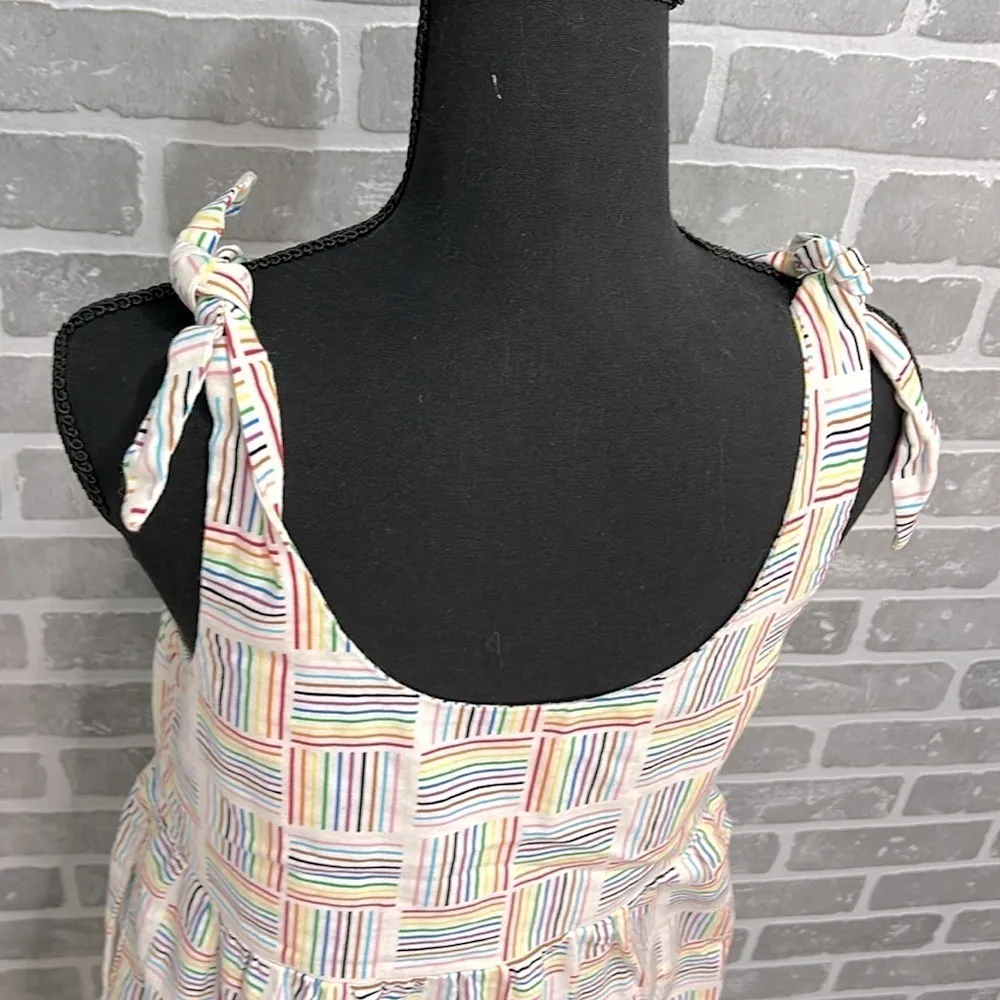 Vintage Target Pride Rainbow Lines‎ Gender Inclusive Linen Dress Size XS - Image 6