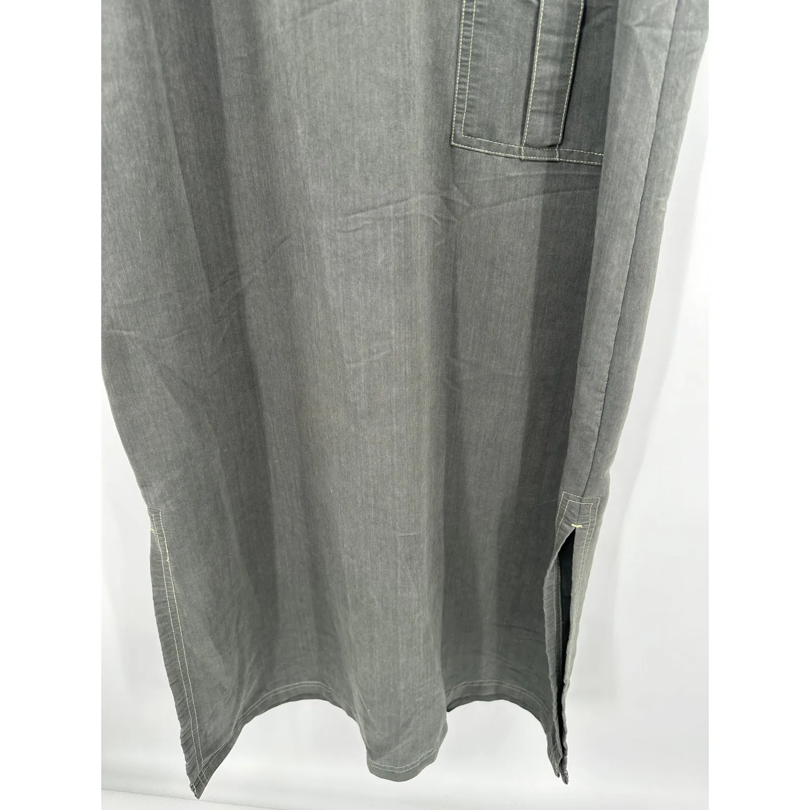 PELLINI Dress Women XL‎ Grey Round Neck Sleeveless Side Slit Maxi Rayon Blend Gray - Image 2
