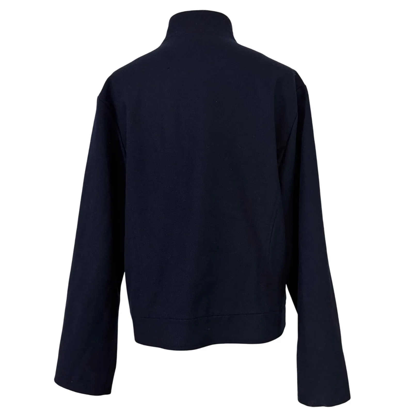 Pendleton Vintage Navy Blue 100% Virgin Wool Mock Neck Zip Jacket L *Damaged* - Image 4