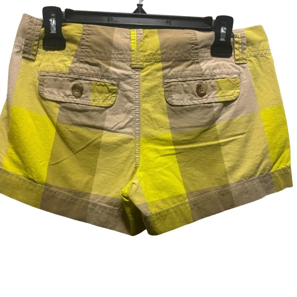 Old Navy Womens Yellow Plaid Shorts Size 2 - Image 2