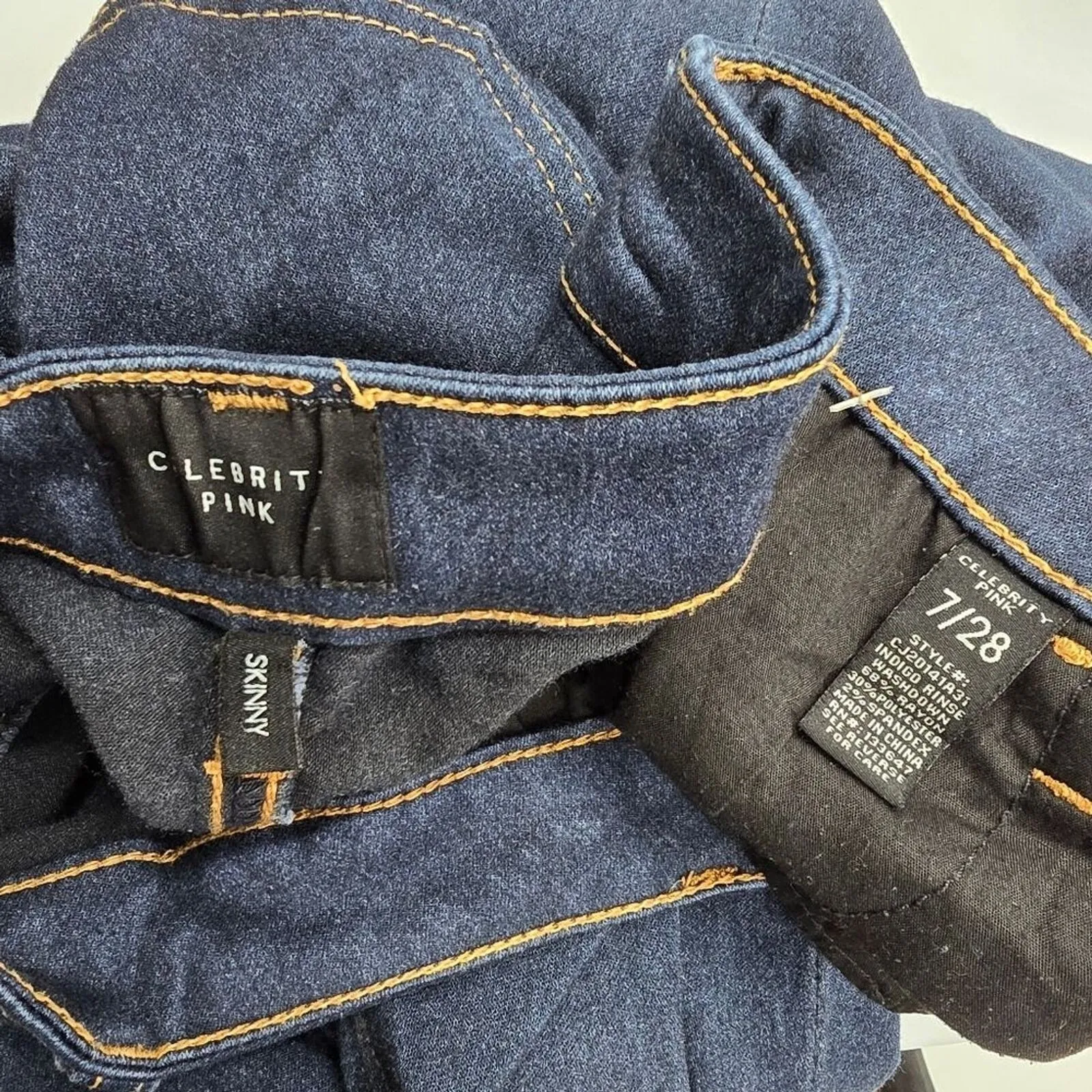 Celebrity Pink Blue Skinny‎ Jeggings Jeans Denim Pants Size 7/28 - Image 6