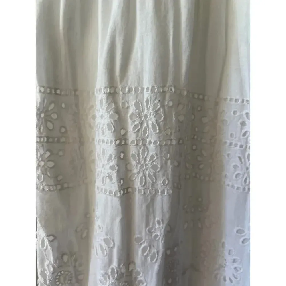Magic M 100% Cotton eyelet coastal cowgirl wedding feminine sundress lined - Image 3
