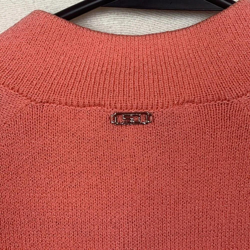 St John sport womens p small pink wool knit zip up braided sweater barbie vintag - Image 13