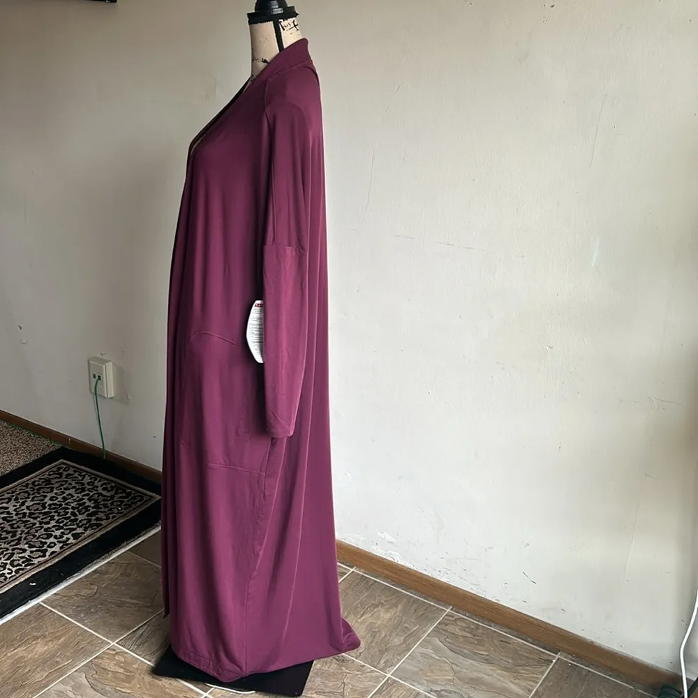 Athleta Modal Long Length Wine Shade Robe Size Small/Medium - Image 5