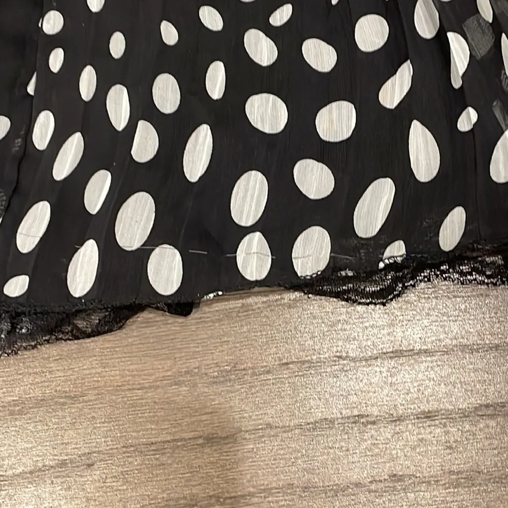 Moon River Black and White Polka Dot Strapless Dress - Size S - Image 6