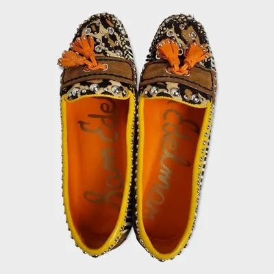 Sam Edelman Aurora Leather Zebra Animal Print Cow Hair Tassel Loafers Sz 7.5M - Image 5