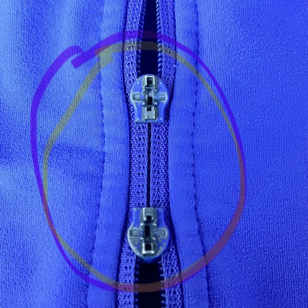 Zella Blue Full Zip Jacket Women’s 6 | Athletic Mock Neck Thumbhole Athleisure - Image 7