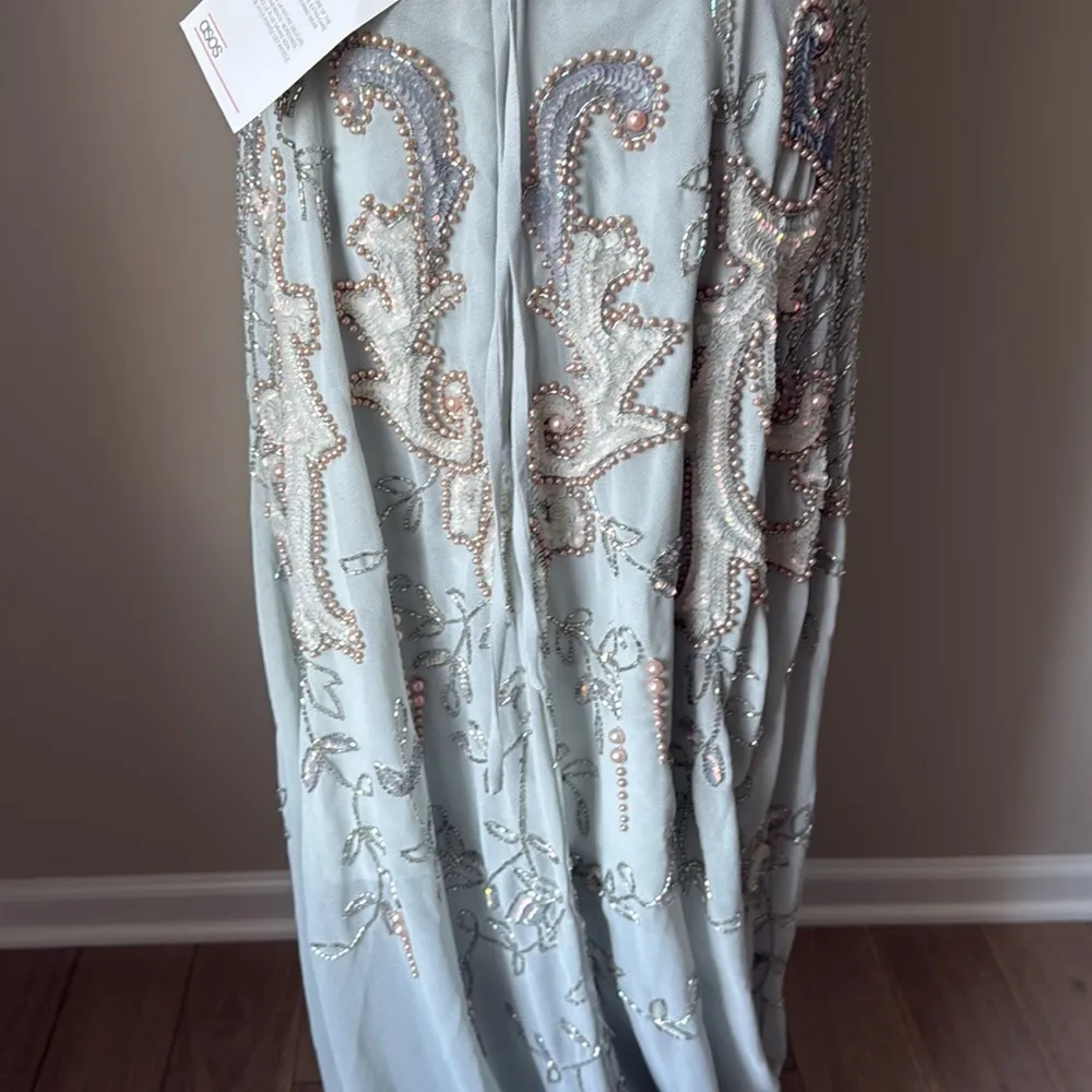 asos Design Beaded ice grey Maxi Dress - Image 9