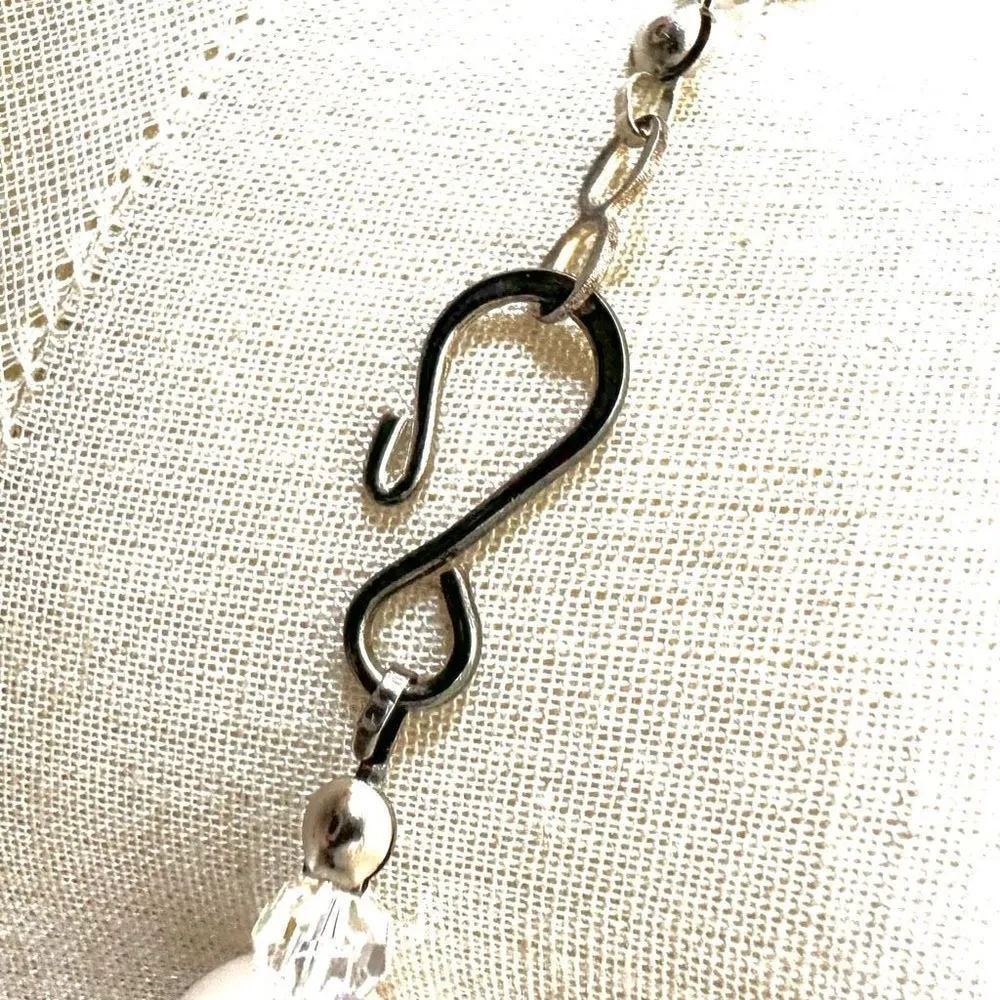 Faux pearl crystal choker necklace - Image 5