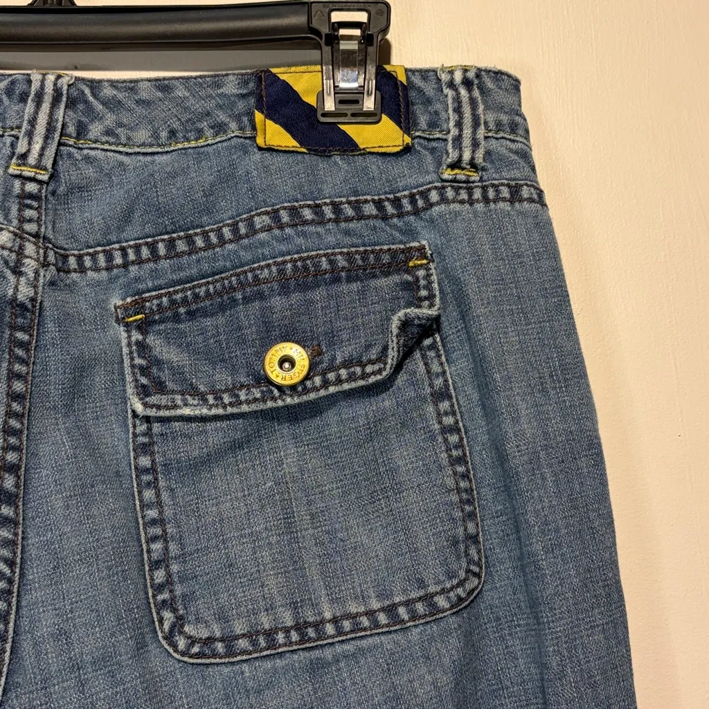 Tommy Hilfiger- Vintage Y2K Low Rise Wide Leg Patch Detail Baggy Jeans- Size 10 - Image 6