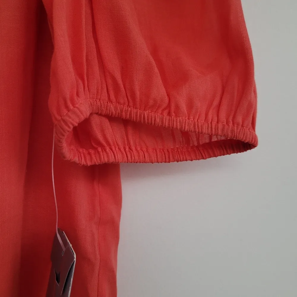 Daniel Rainn Aera Ruffle Detail Top Coral NWT - Image 3