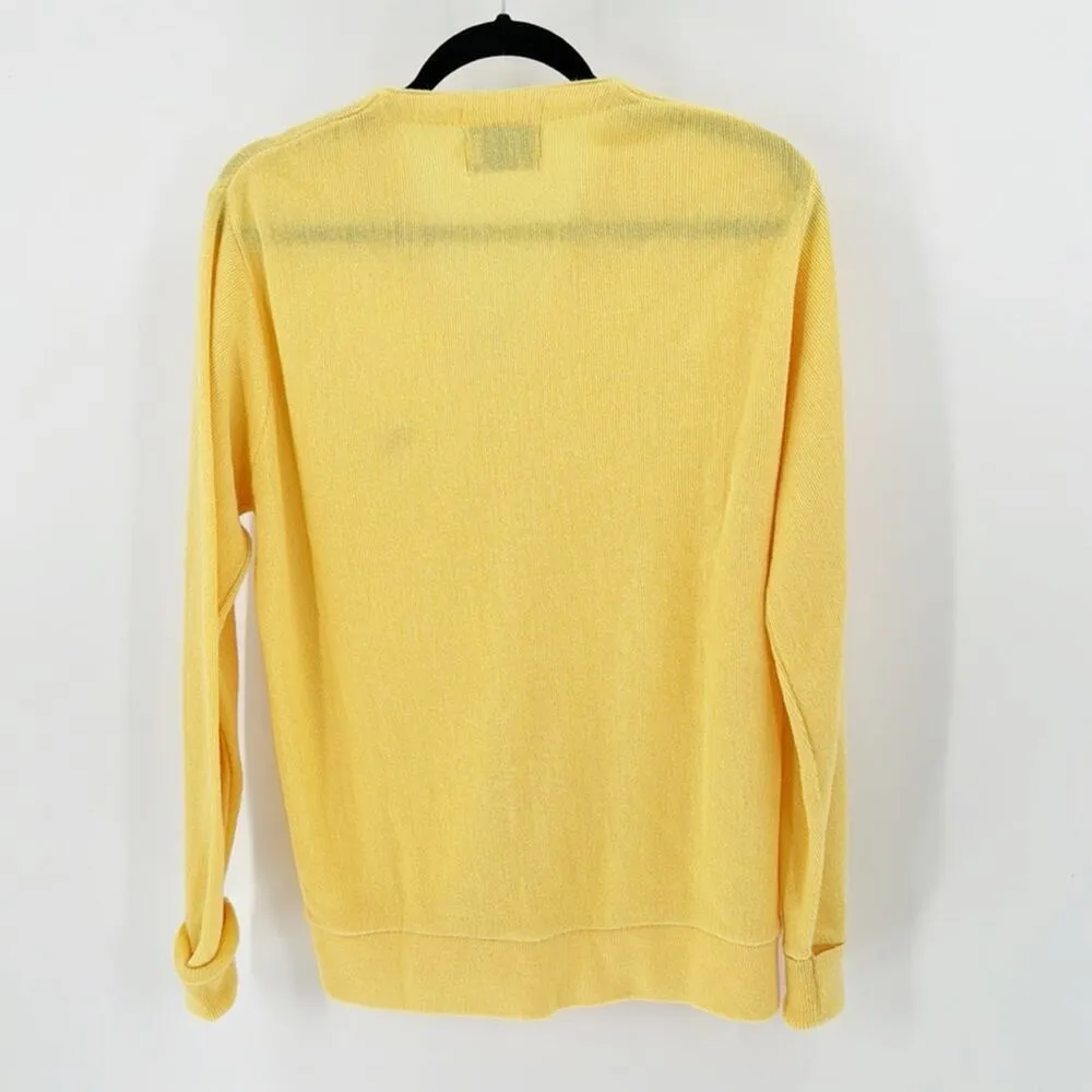 Vintage Cardigan STEEPLECHASE equestrian horse oversized yellow preppy - Image 6