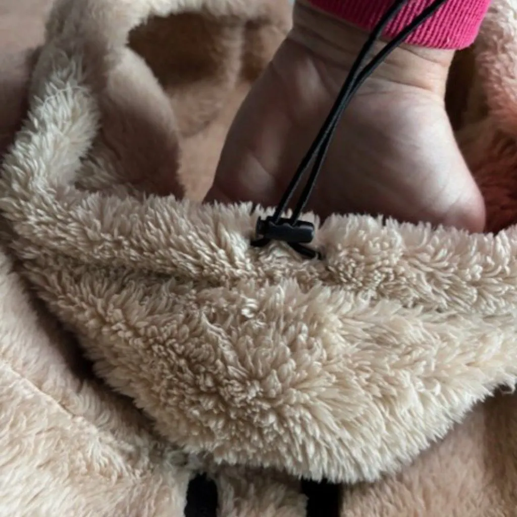 Pink Victorias Secret M Sherpa Fleece Pullover Beige Athleisure Soft Campus Cozy - Image 8