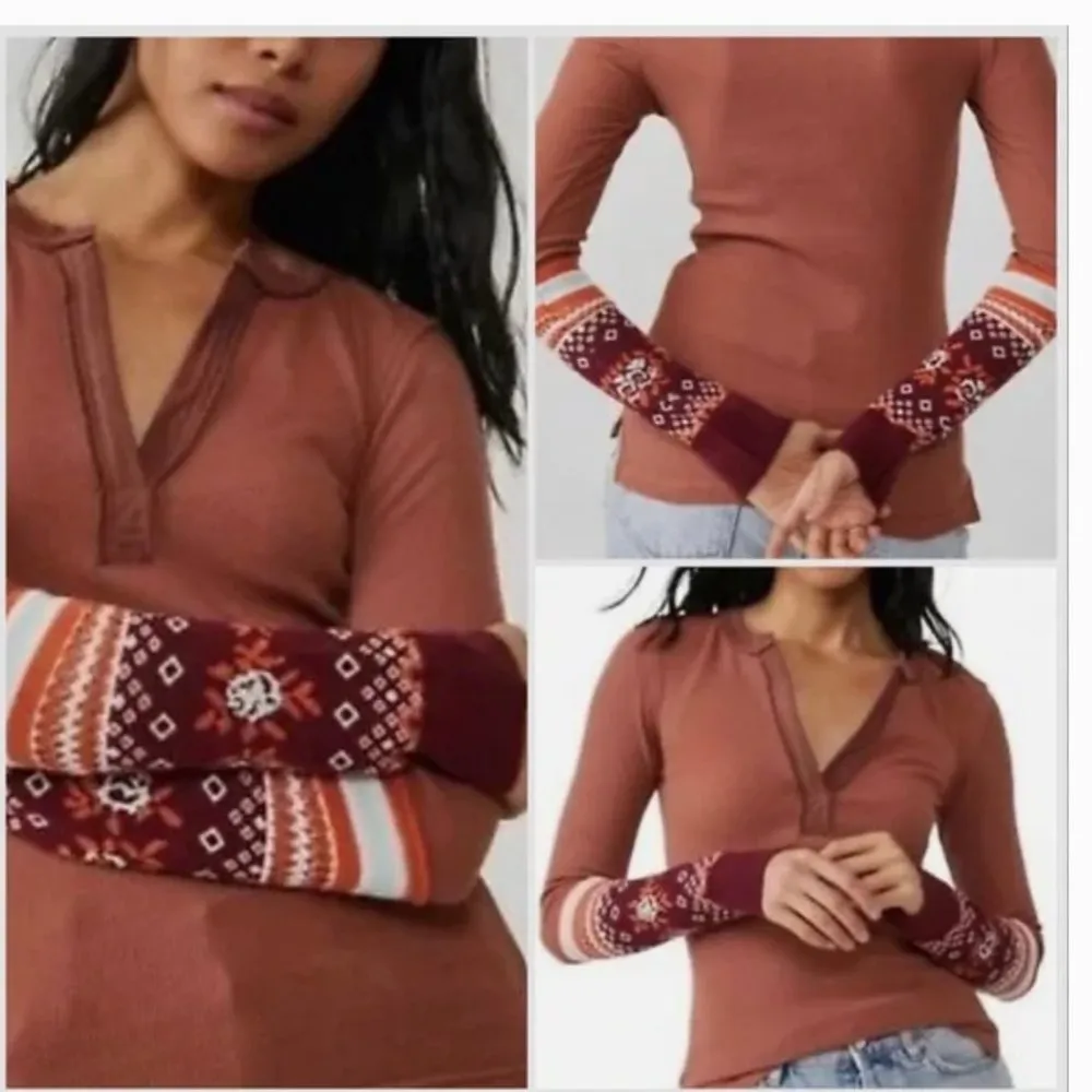 NWT Free People Tops  Mikah Layering Cuff Top In Autumn Combo - Image 3