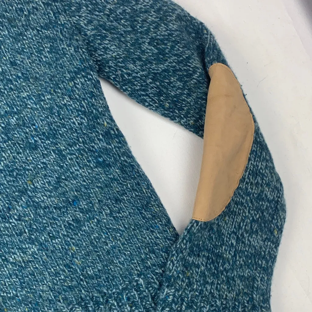 Ulla Johnson size large blue wool cashmere knit sweater cropped waist leng elbow - Image 5