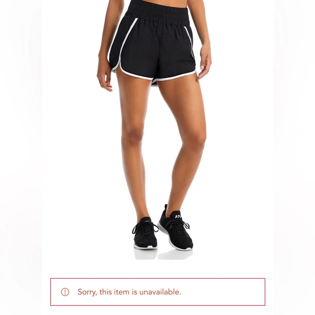 NWT AQUA Athletic Black Windrunner Shorts White Trim Women’s XS Sold Out Online - Image 2