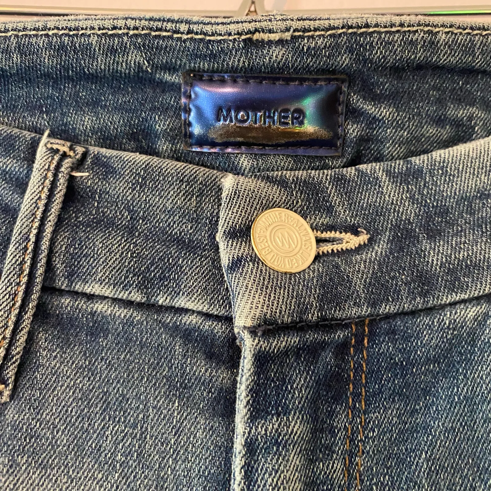 Mother Denim 24 Looker Ankle Fray Loud Is How I Love You Skinny Distressed Jeans Blue - Image 3