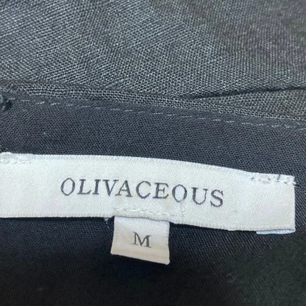 Olivaceous Black Sleeveless Cutout Bow Cami Camisole Mini A-Line Tank Dress Sz M - Image 4