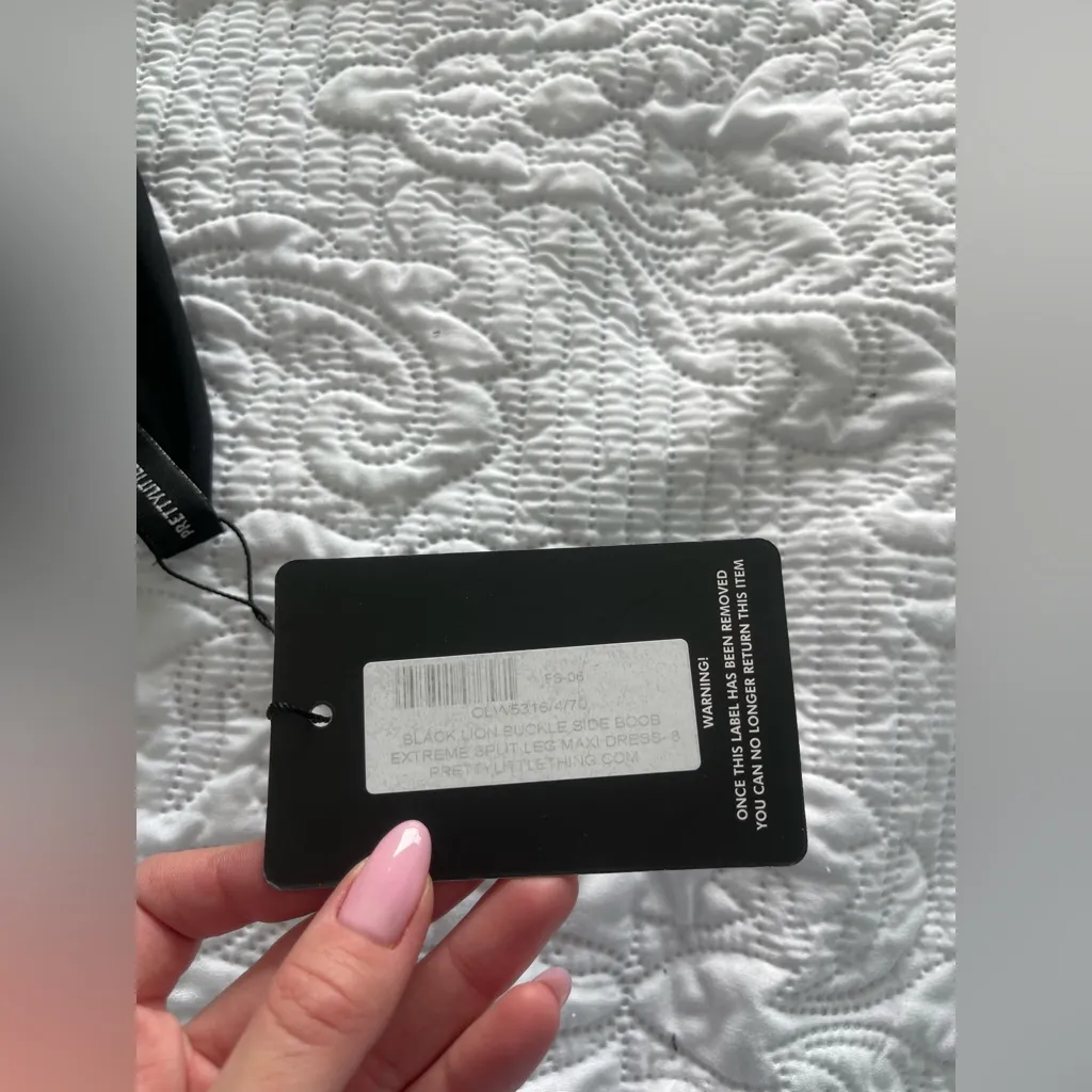 NWT PLT BLACK LION BUCKLE MAXI DRESS WITH SPLIT S - Image 5