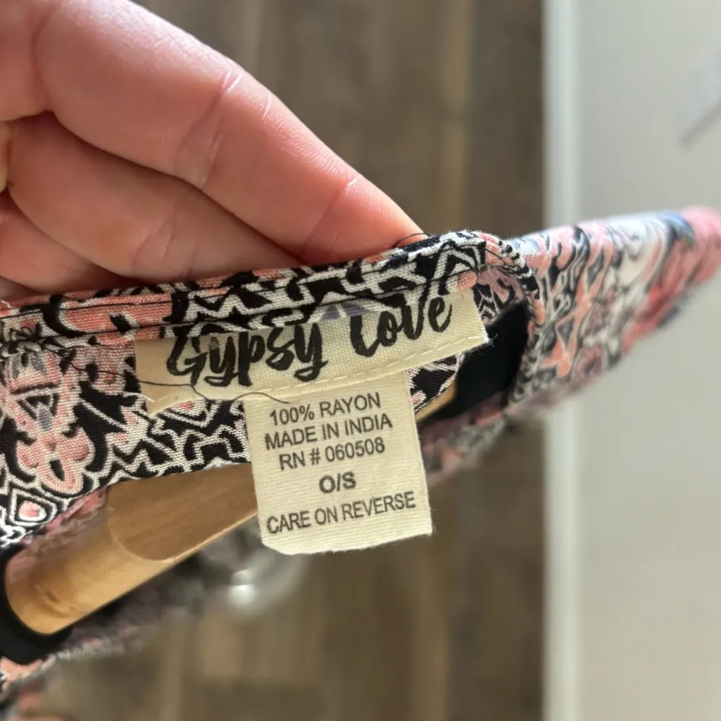 Gypsy Love Boho Kimono – O/S – Floral Geometric Print – 100% Rayon – Made India Size undefined - Image 3