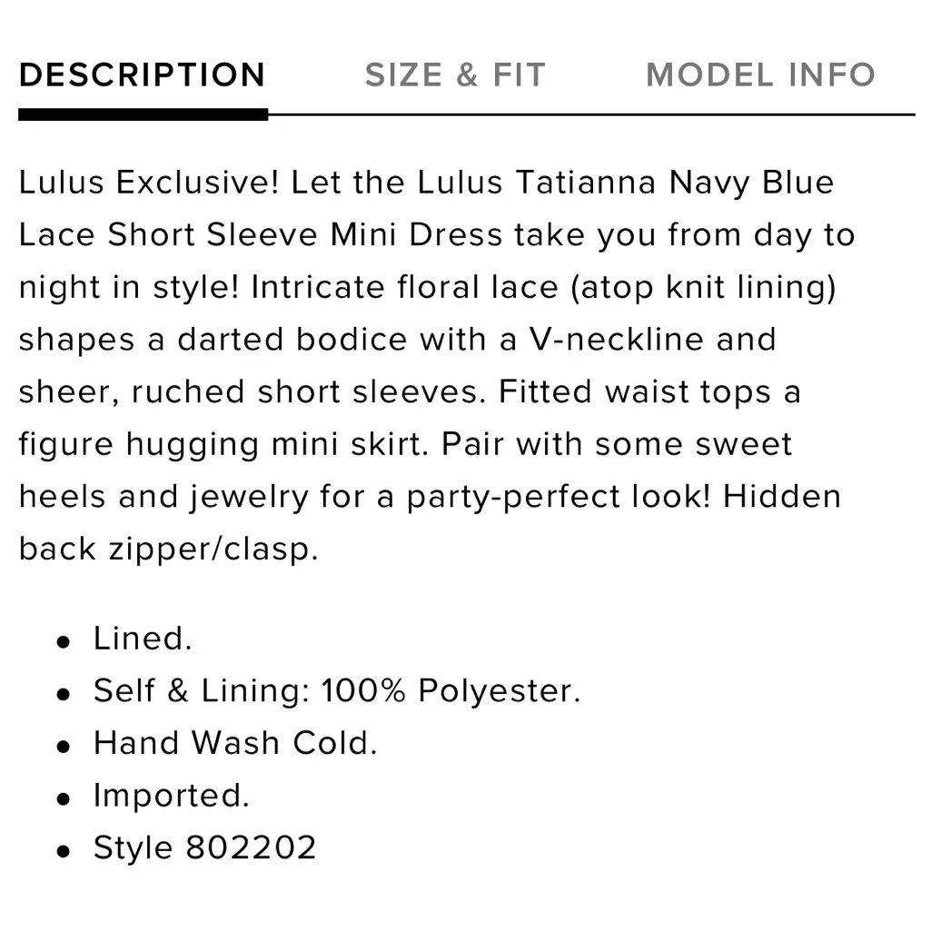 Lulu’s Tatianna Navy Blue Lace Short Sleeve Mini Dress Size XS - Image 15