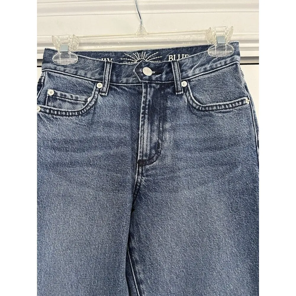 DAILY BLUE by ADRIANO GOLDSCHMIED MANYA Jeans Straight Leg Champlain Blue Sz 24 - Image 5