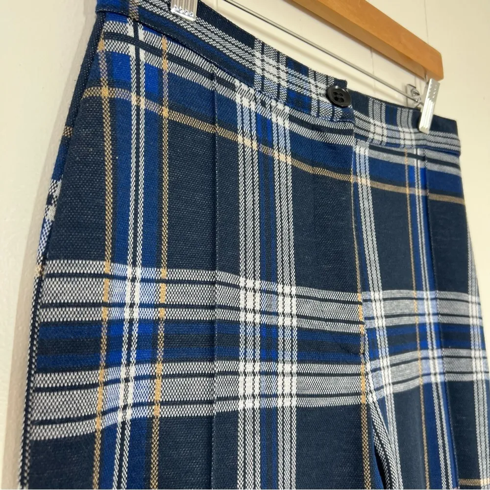 Free People Blue Plaid Carnaby Pant - Image 6