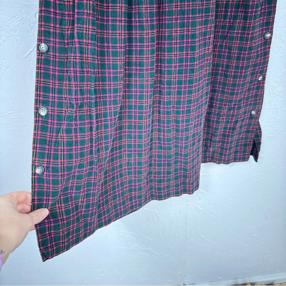 Vintage Bryn Connelly Pink Green Plaid Pinafore Womens 10 Preppy Academia Midi - Image 3