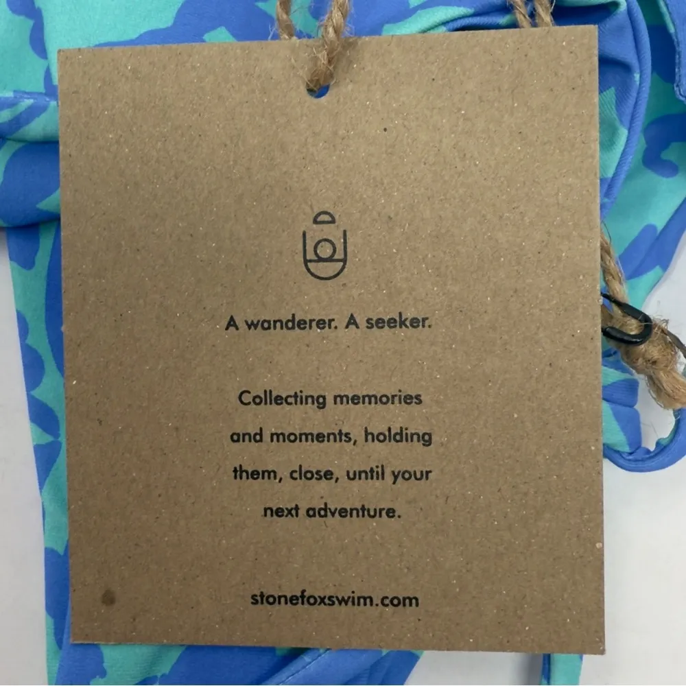 Stone Fox Swim River Bikini Bottom In Ocean Bloom Adjustable Side Tie Thong S - Image 11