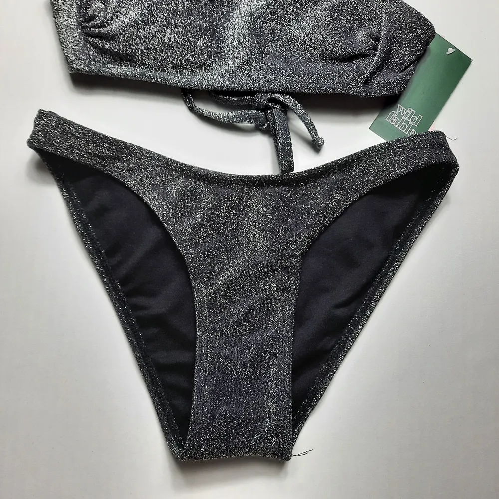 Wild Fable Swimsuit Women's Size XS Black Metallic 2 Piece Bikini Swimwear - Image 7