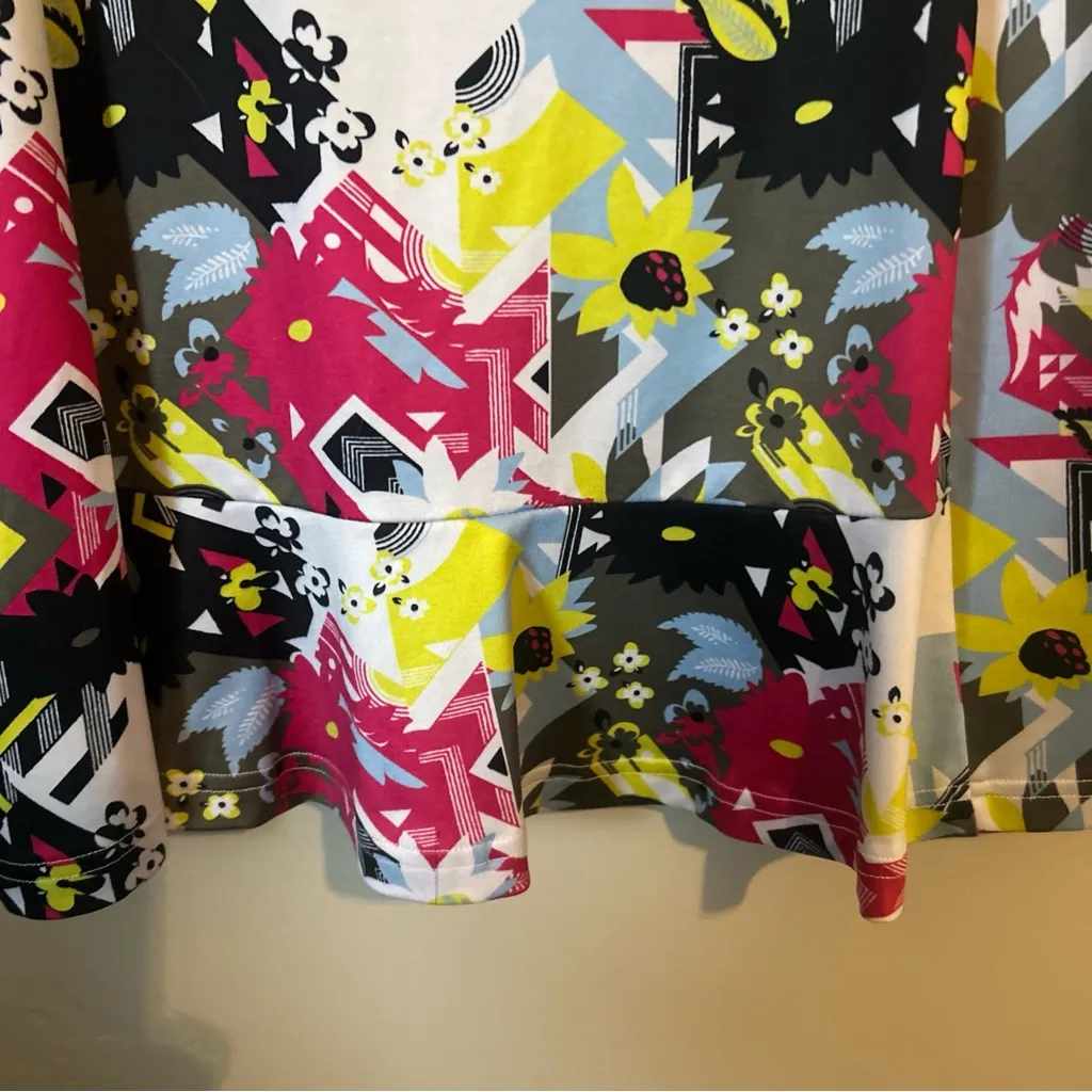 GGBlue Luxe Sport Women’s Multi Print Golf Athletic Dress 1/4 Zip Sz Large Yellow - Image 7