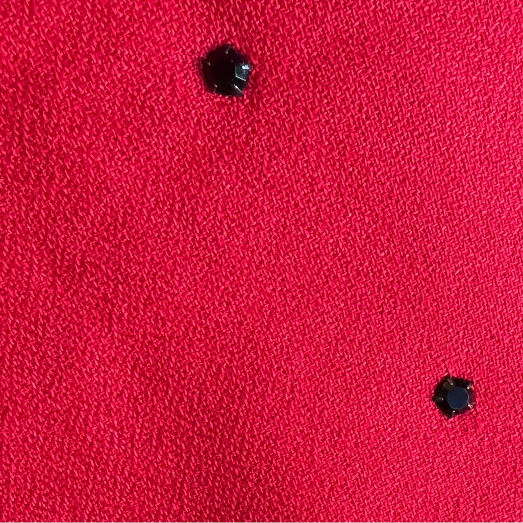 Vintage Red Rhinestone Blazer XS 80s Power Suit‎ Statement Jacket - Image 8