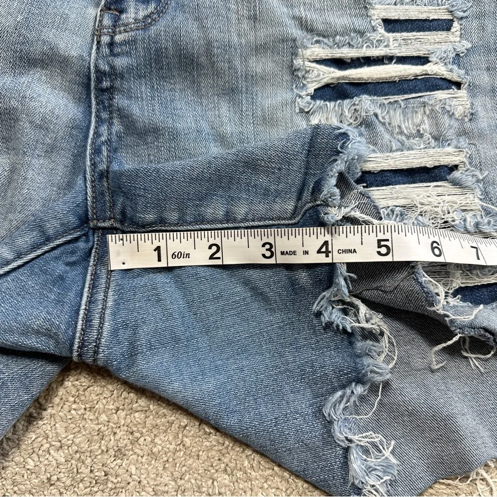 Judy Blue Women’s Denim Shorts Distressed Mid Rise JB15207LT in Medium Wash 2XL - Image 12