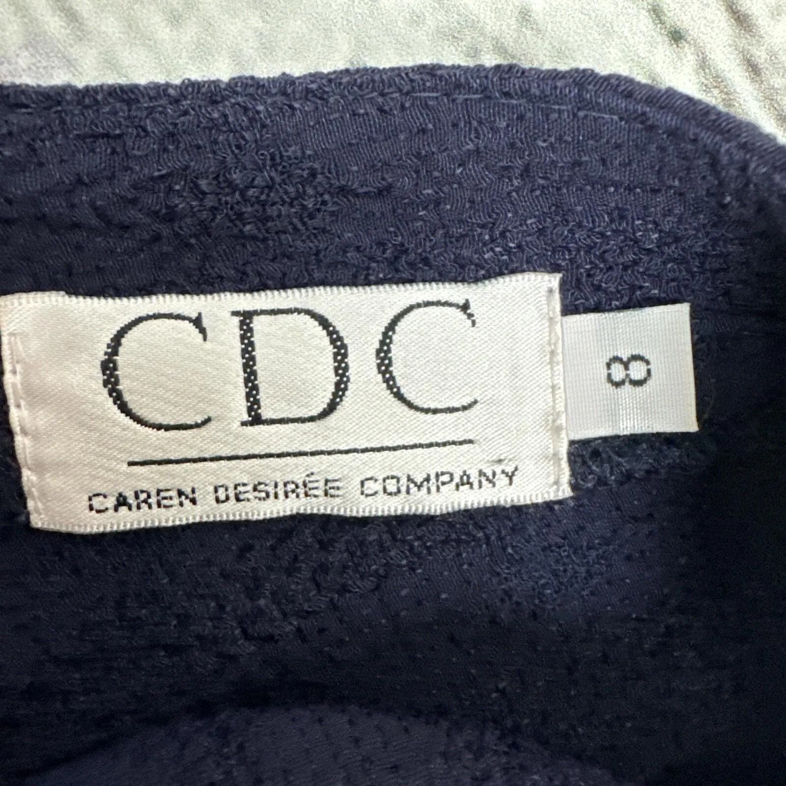 CDC Caren Desiree Co Women's Blue Crepe Ruffled Dress [Size 8] EUC Made‎ in USA - Image 2