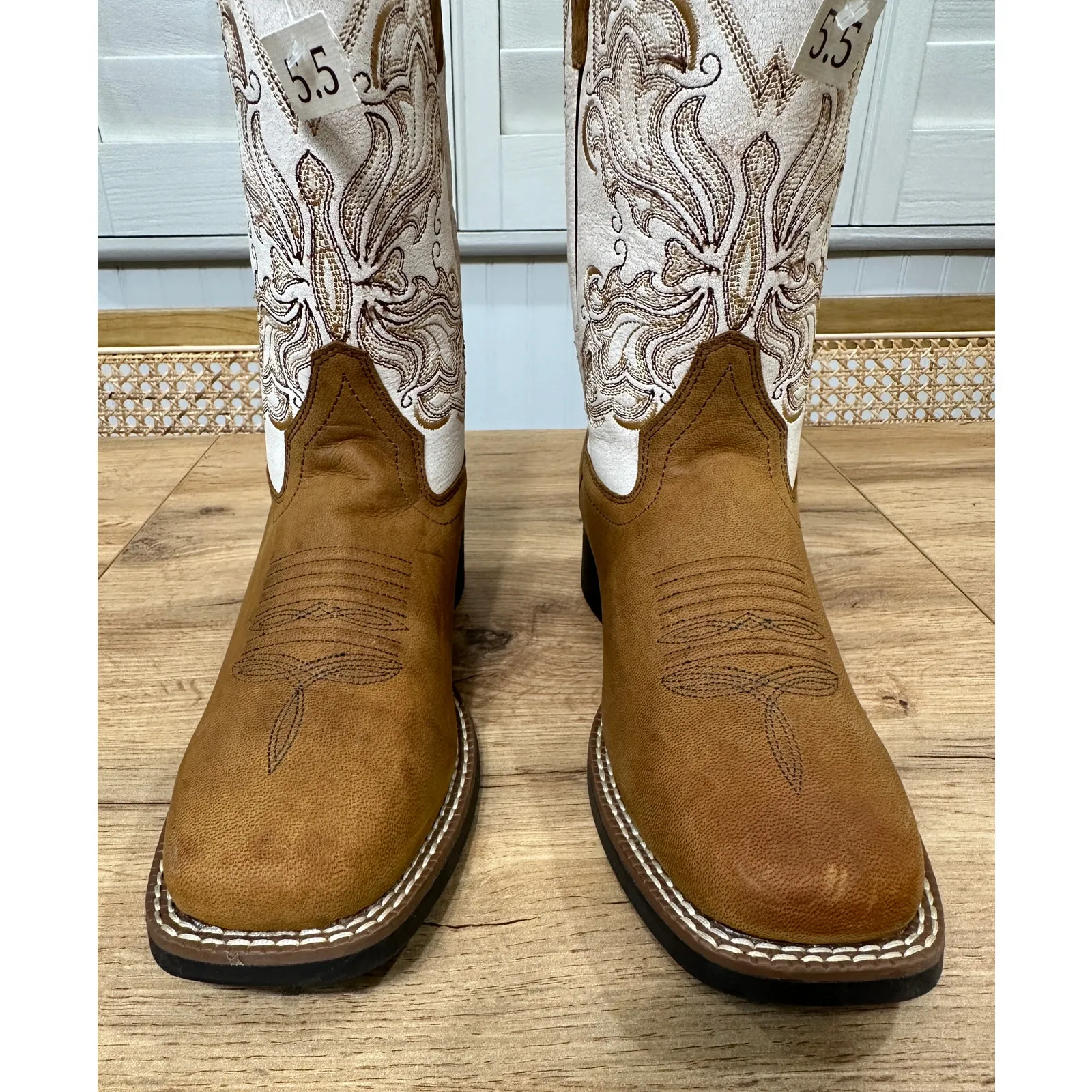 Shyanne Soltice™ Women's Flynn Western Boots Broad Square Toe Cream Size 5.5 NWT - Image 7