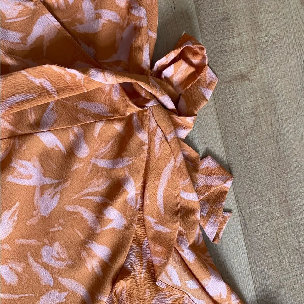 A New Day Size Extra Small Midi Length Dress Wrap Tie Dress Floral - Image 7