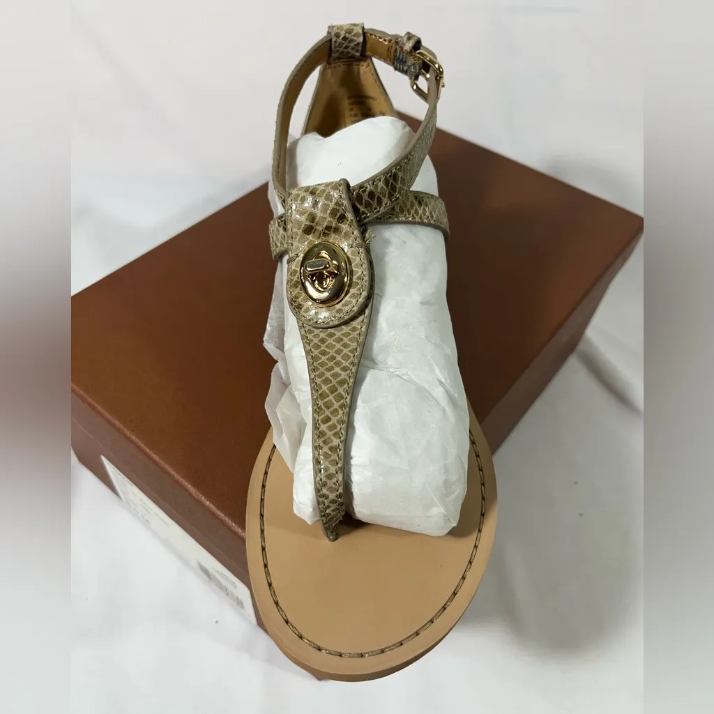 COACH INGRID NATURAL SNAKE PRINT SANDAL WOMEN SZ 5.5 NATURAL NEW IN BOX - Image 2