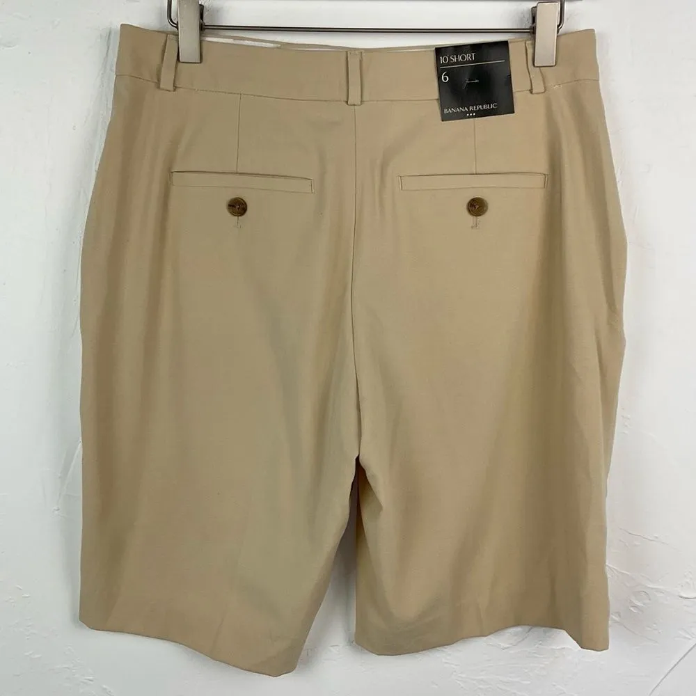 Banana Republic Factory Beige Khaki Bermuda Shorts 6 NWT - Image 3