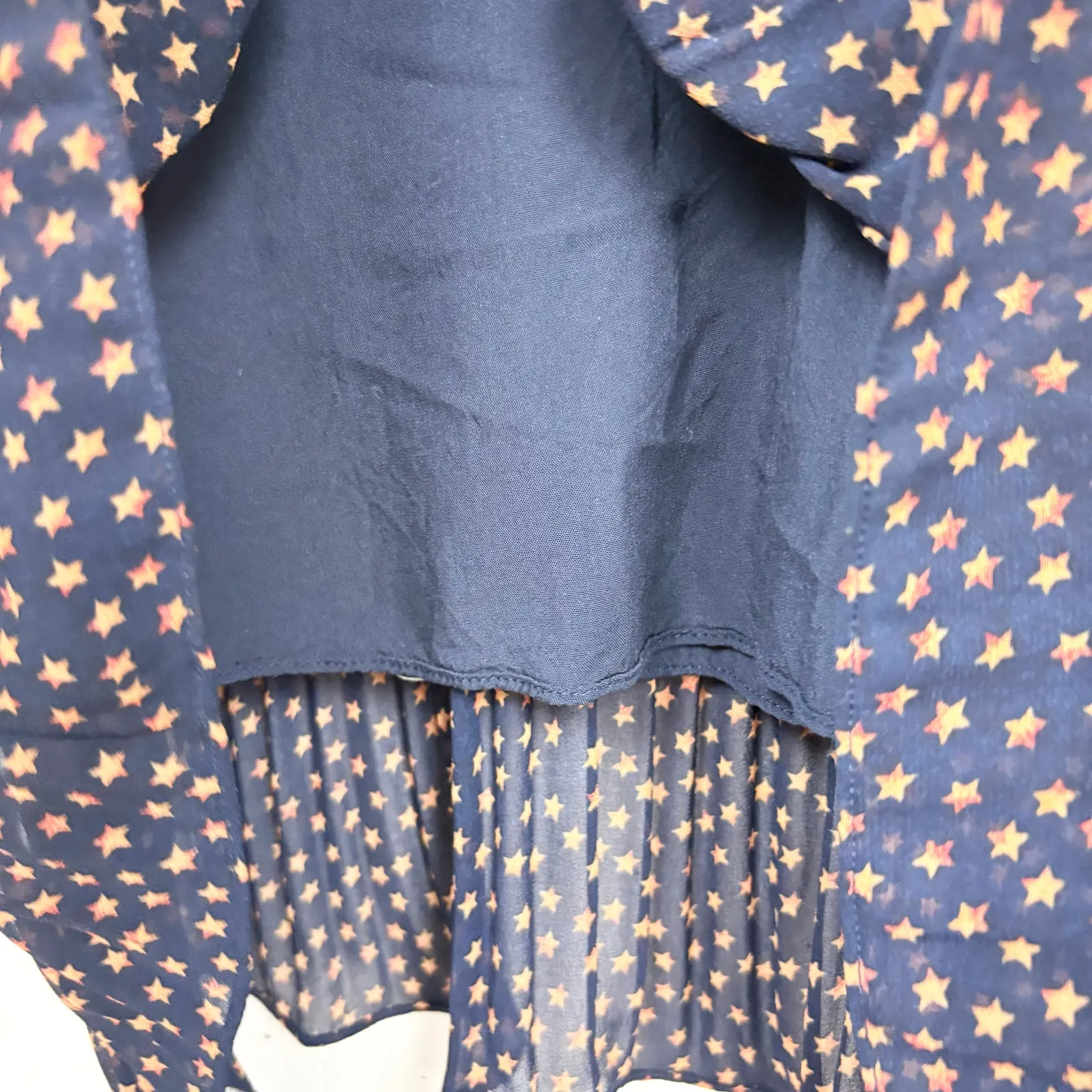 Anthropologie Seen Worn Kept Vega Pleated Star Print Illusion Sleeve Size 6 - Image 12