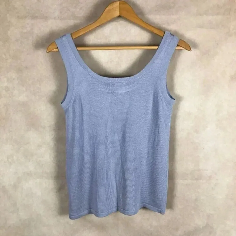 ANNE KLEIN Knit Tank Top, Summit Blue NWT XS - Image 5
