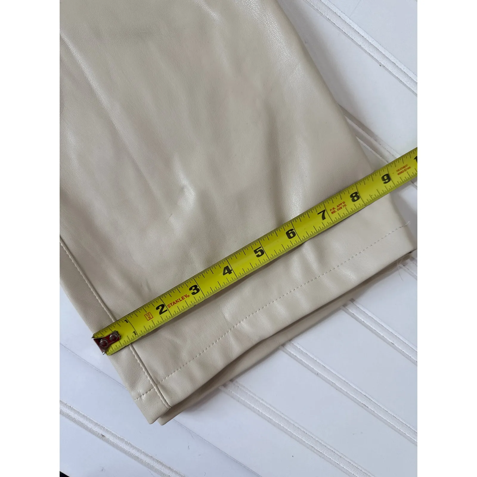 NWOT Zara Khaki High Waisted Straight Leg Pants Neutral Career Casual Womens 6 - Image 4