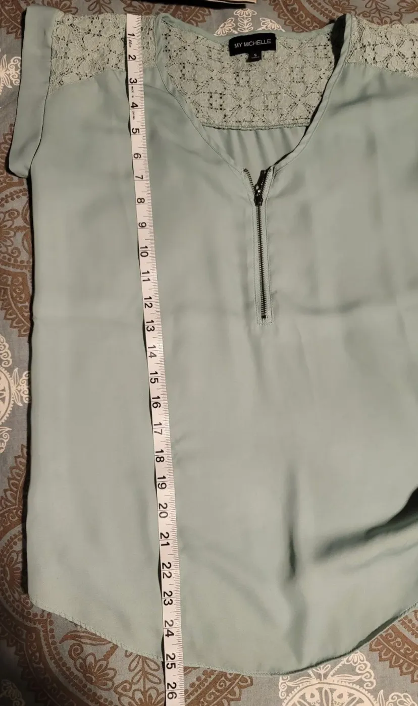 Teal Blue Lace Blouse - Image 5