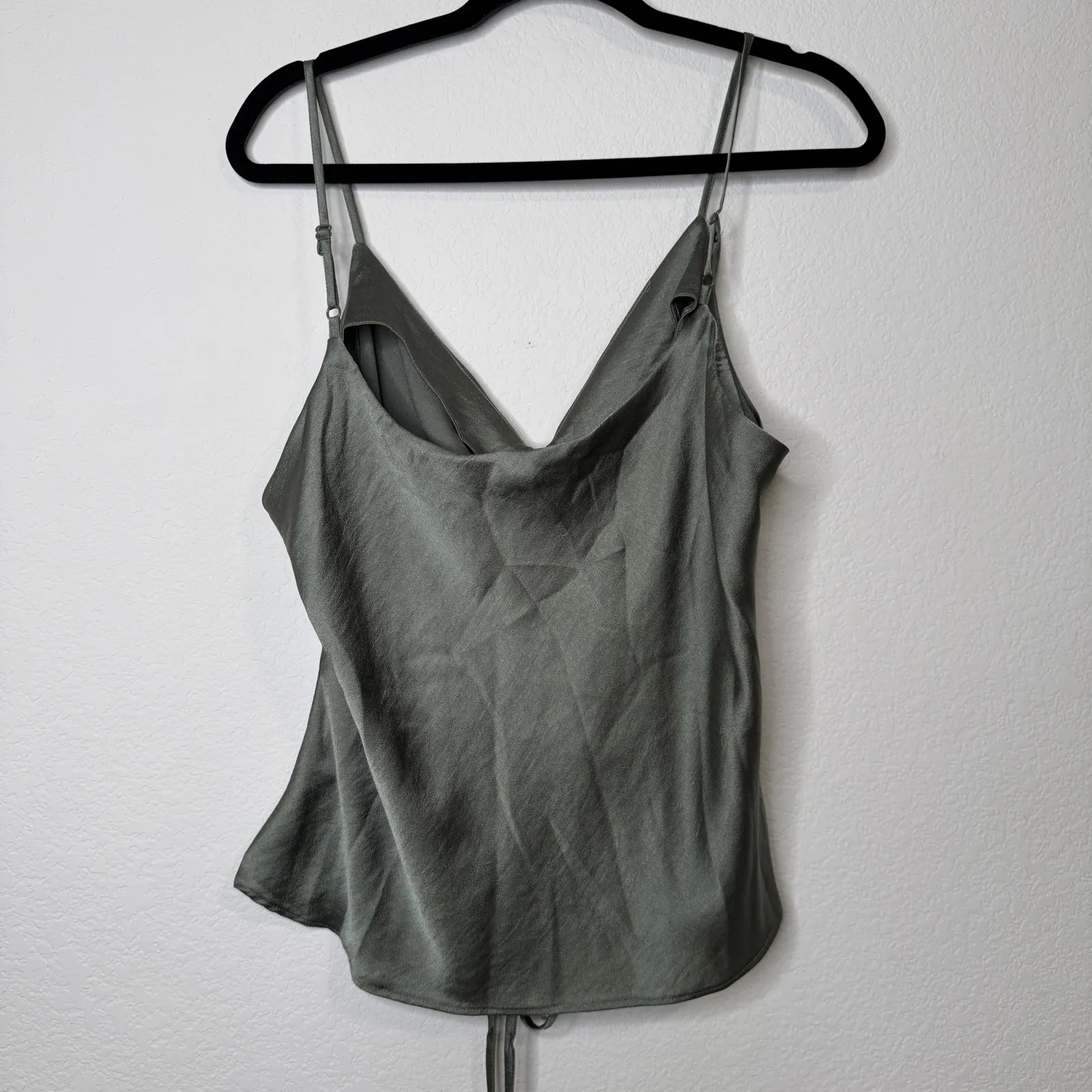ASOS Sage Green Satin Tank Top - Image 4