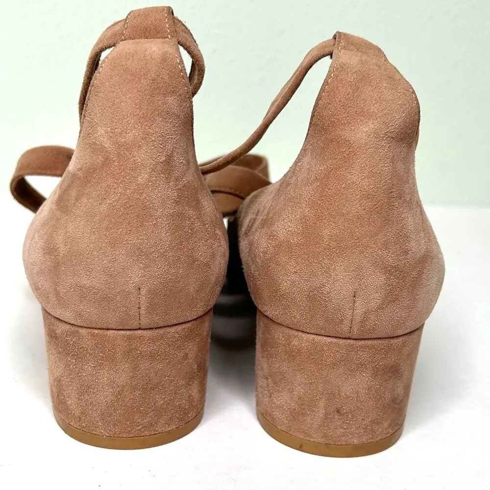 Gianvito Rossi Suede Low Heel Pumps with Wrap Straps Mauve / Taupe Size 36.5 6 - Image 9