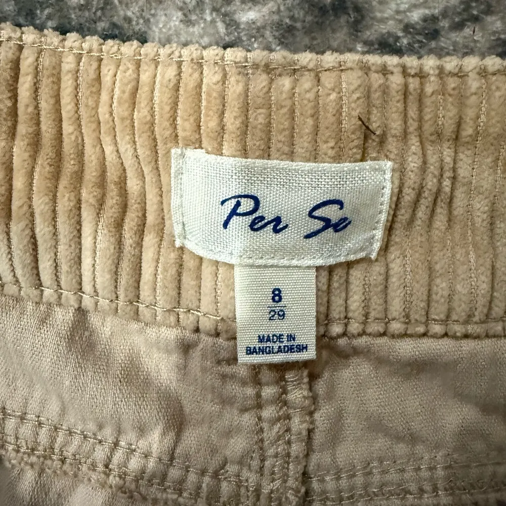 Per Se Tan Corduroy Cropped Pants size 8 - Image 10