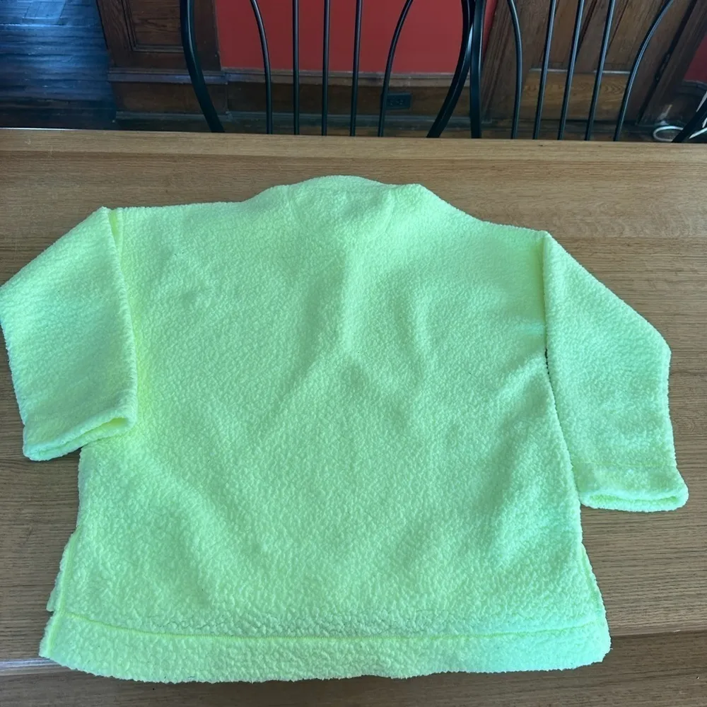 Aerie NWT Cloud Sherpa Oversized pullover tennis ball green sz medium 24” p2p - Image 9
