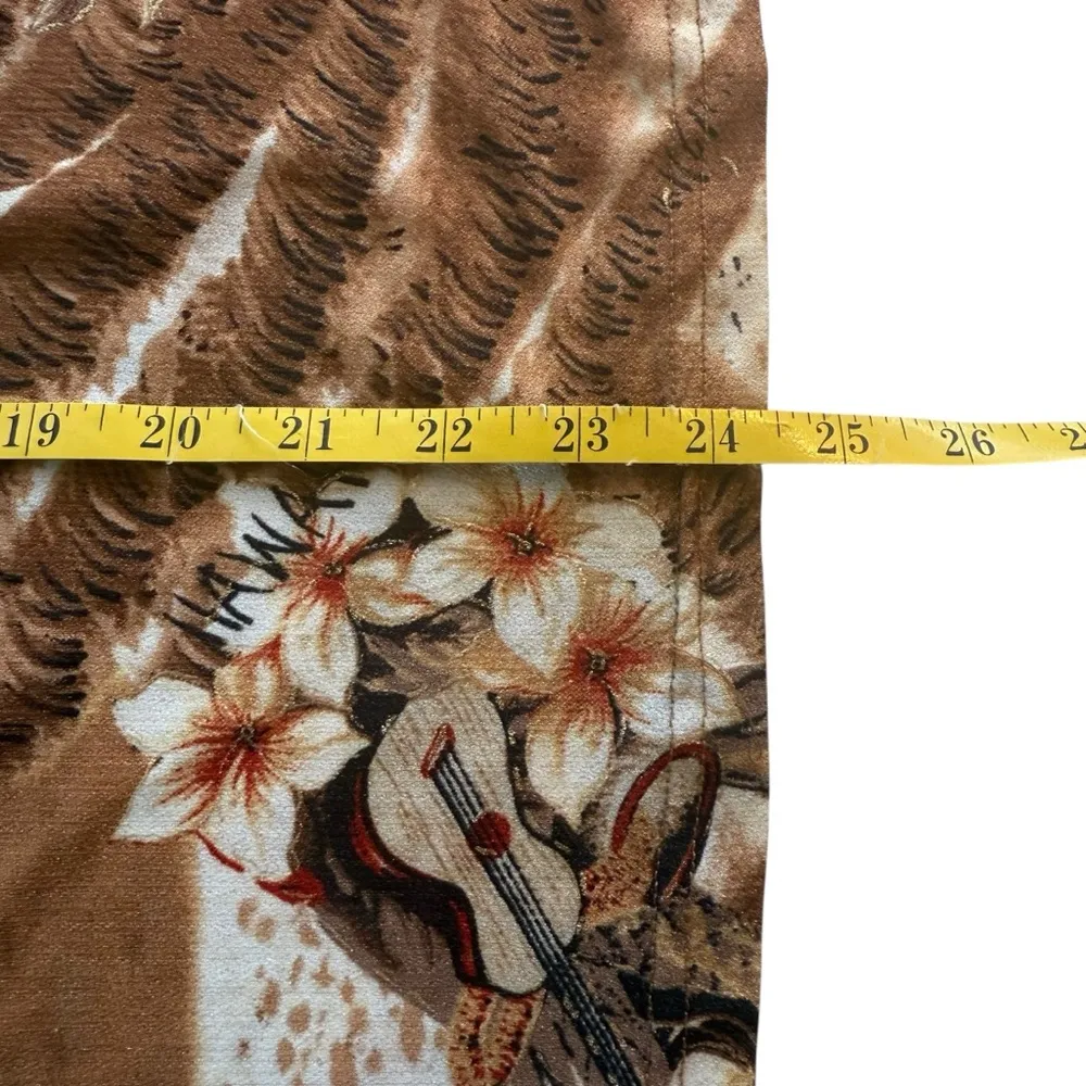 Vintage Entity Womens Hawaiian Shirt 1X Floral 3/4 Sleeves Honolulu Luau Novelty Brown - Image 7
