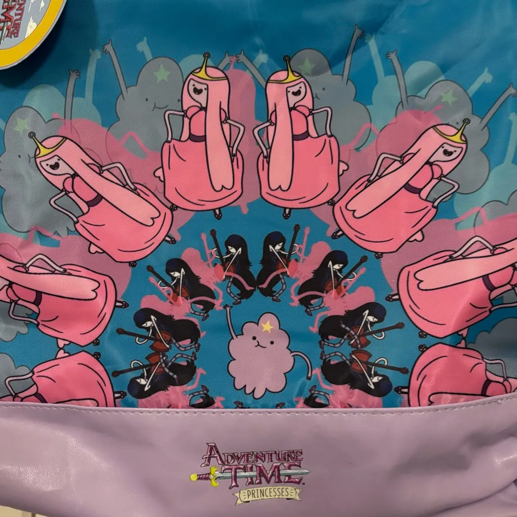 NWT Adventure Time Princesses Blue Purple Pink Tote Canvas Bag - Image 3
