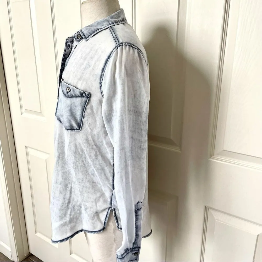 BDG light denim button down long sleeved shirt - Image 3