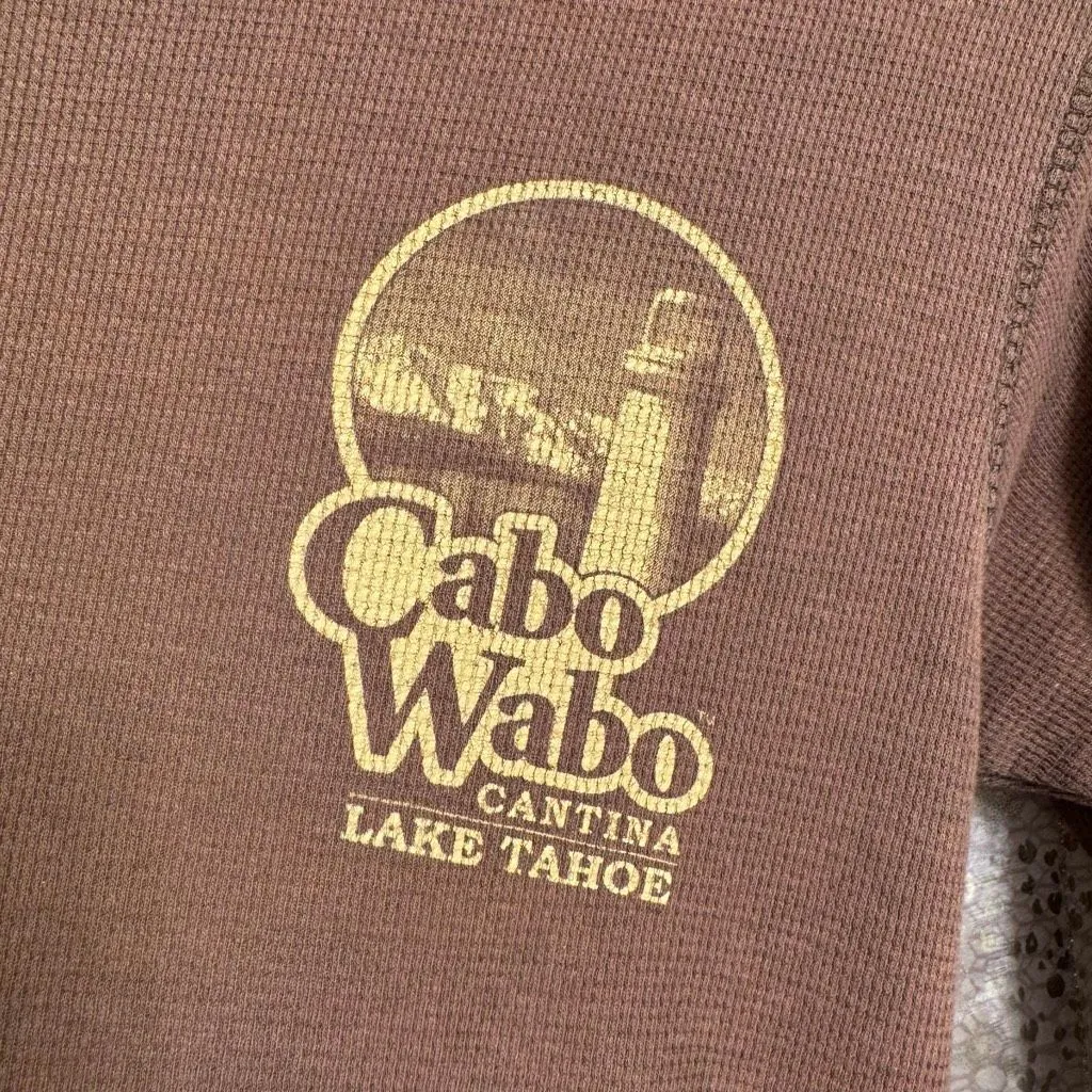 Cabo Wabo Cantina Lake Tahoe Brown Fitted Women's Graphic Thermal Shirt Small - Image 4